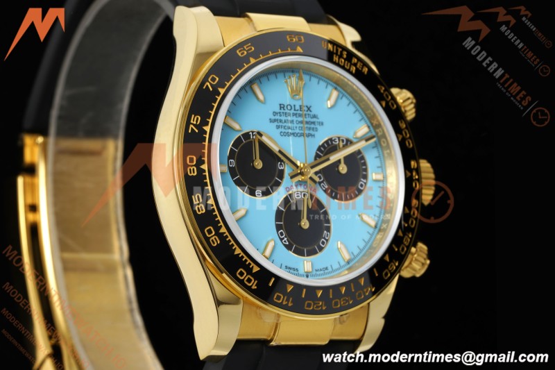 Rolex - Daytona 126518LN 40mm Gain Weight CER/YG/RU Blu/Blk Turquoise Dial QF V10 SH4131