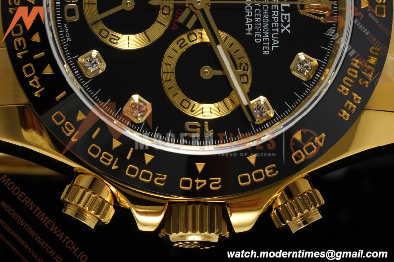 Rolex - Daytona 116518LN 40mm Gain Weight CER/YG/RU Blk/Gold/Dia QF V11 SH4130