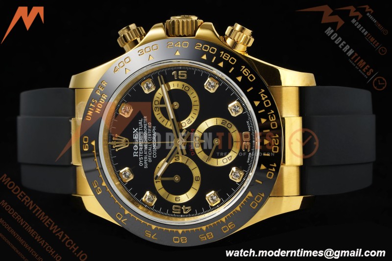 Rolex - Daytona 116518LN 40mm Gain Weight CER/YG/RU Blk/Gold/Dia QF V11 SH4130