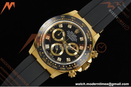 Rolex - Daytona 116518LN 40mm Gain Weight CER/YG/RU Blk/Gold/Dia QF V11 SH4130 | 롤렉스 - 데이토나 116518LN 40mm 게인 웨이트 CER/YG/RU 블랙/골드/다이아 QF V11 SH4130