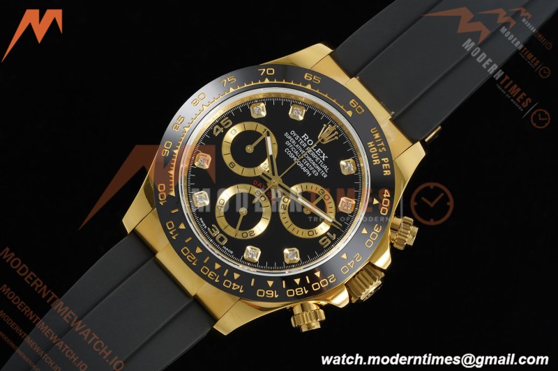 Rolex - Daytona 116518LN 40mm Gain Weight CER/YG/RU Blk/Gold/Dia QF V11 SH4130