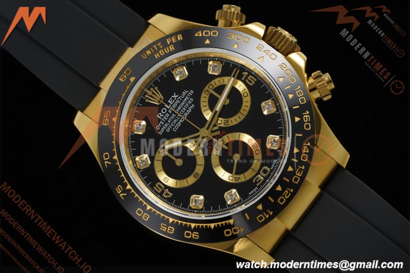 Rolex - Daytona 116518LN 40mm Gain Weight CER/YG/RU Blk/Gold/Dia QF V11 SH4130