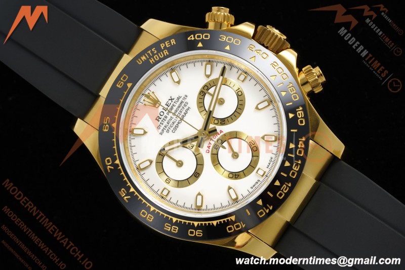 Rolex - Daytona 116518LN 40mm Gain Weight CER/YG/RU Wht/Stk QF V11 SH4130