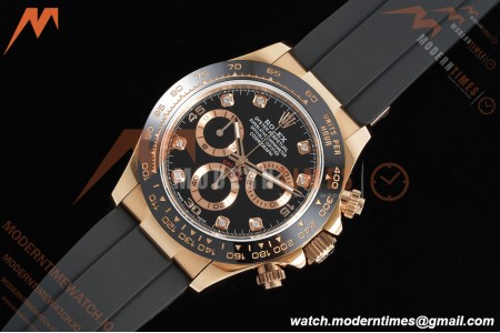 Rolex - Daytona 116515LN 40mm Tungsten Gain Weight RG/RU Blk/Dia QF V11 SH4130 | 롤렉스 - 데이토나 116515LN 40mm 텅스텐 게인 웨이트 RG/RU 블랙/다이아 QF V11 SH4130