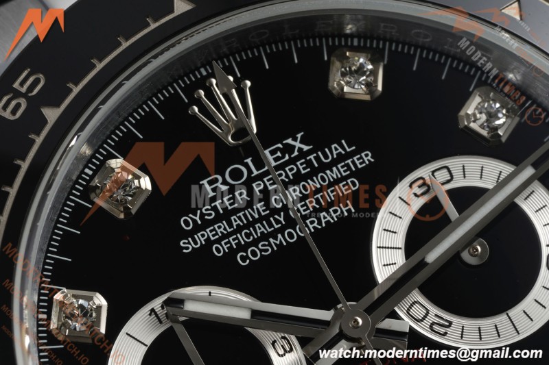 Rolex - Daytona 116519LN 40mm Tungsten Gain Weight SS/RU Blk/Dia QF V11 SH4130 | 롤렉스 - 데이토나 116519LN 40mm 텅스텐 게인 웨이트 SS/RU 블랙/다이아 QF V11 SH4130