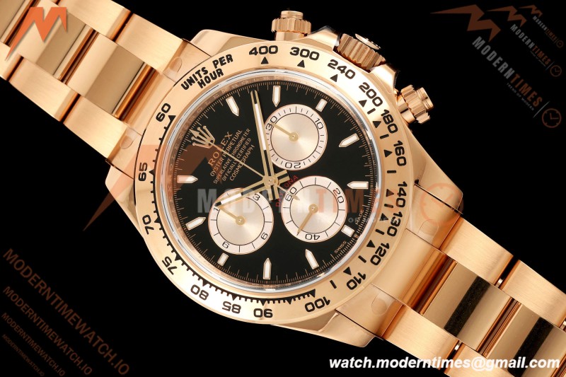Rolex - Daytona 126505 40mm Gain Weight RG/RG Blk/Silv/Stk VSF V3 DD4131