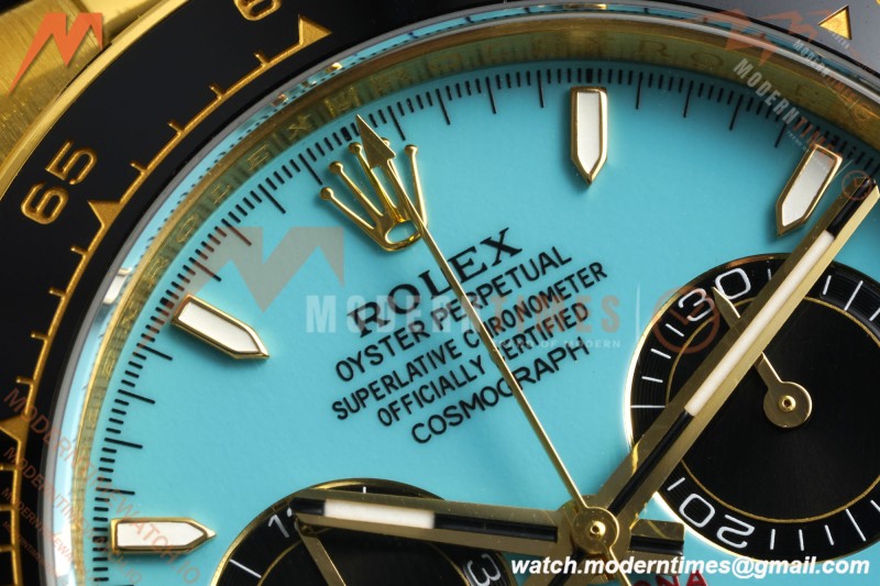 Rolex - Daytona 126518LN 40mm Gain Weight CER/YG/RU Blu/Blk Turquoise Dial APSF SH4131