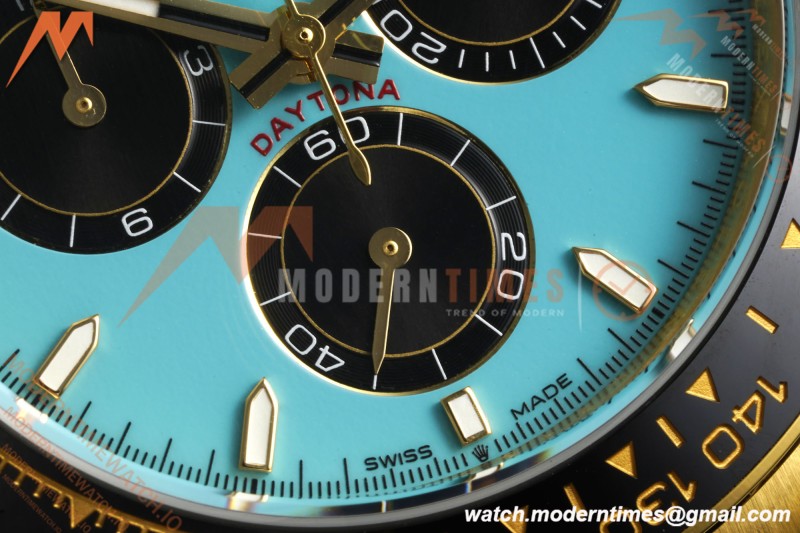 Rolex - Daytona 126518LN 40mm Gain Weight CER/YG/RU Blu/Blk Turquoise Dial APSF SH4131