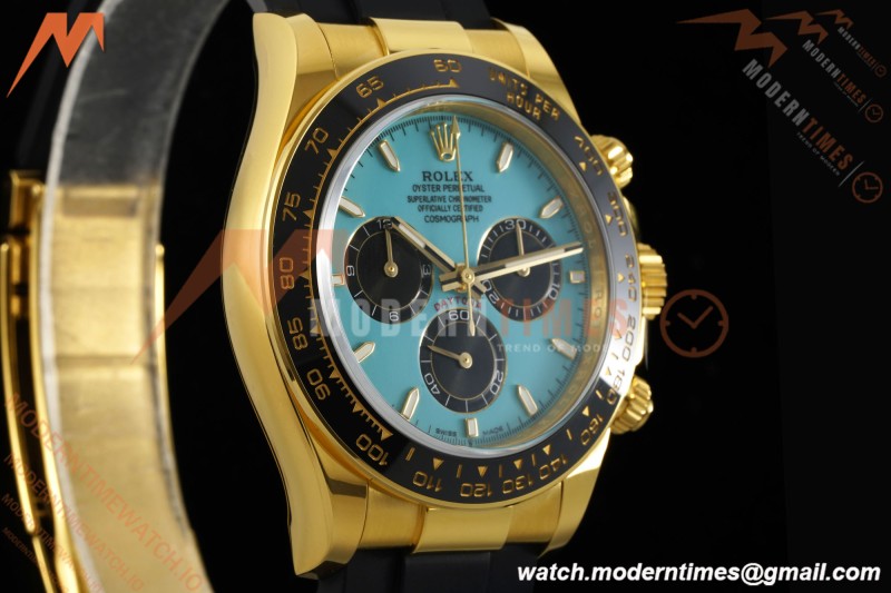 Rolex - Daytona 126518LN 40mm Gain Weight CER/YG/RU Blu/Blk Turquoise Dial APSF SH4131