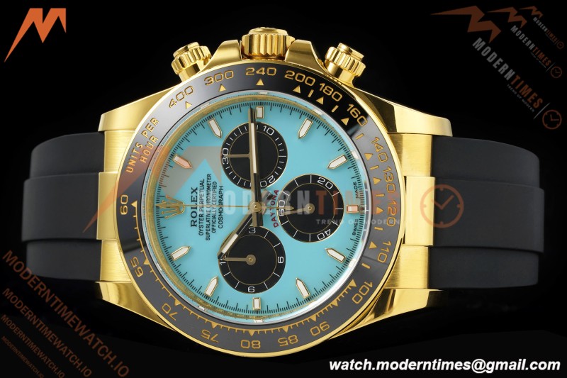 Rolex - Daytona 126518LN 40mm Gain Weight CER/YG/RU Blu/Blk Turquoise Dial APSF SH4131