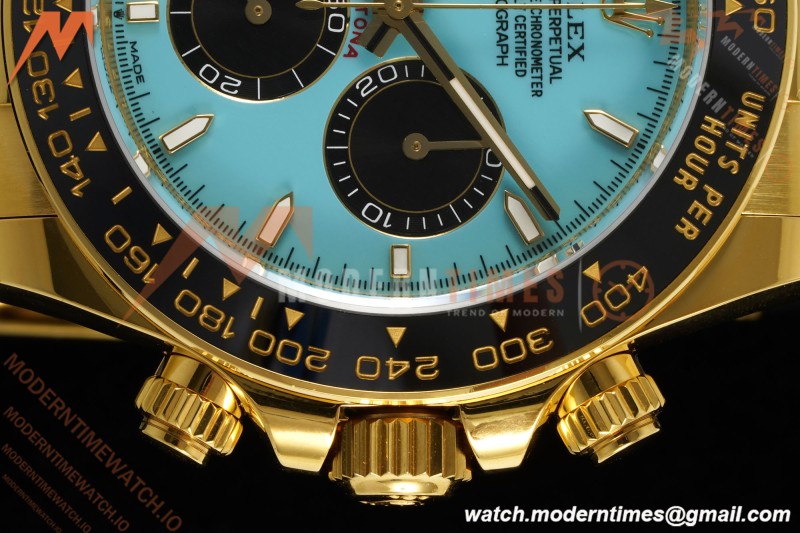 Rolex - Daytona 126518LN 40mm Gain Weight CER/YG/RU Blu/Blk Turquoise Dial APSF SH4131