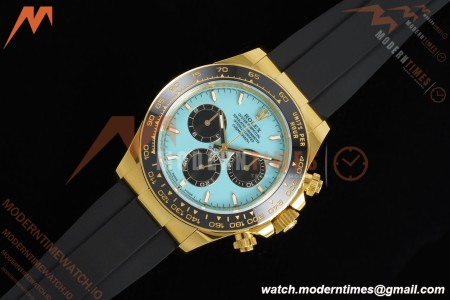 Rolex - Daytona 126518LN 40mm Gain Weight CER/YG/RU Blu/Blk Turquoise Dial APSF SH4131