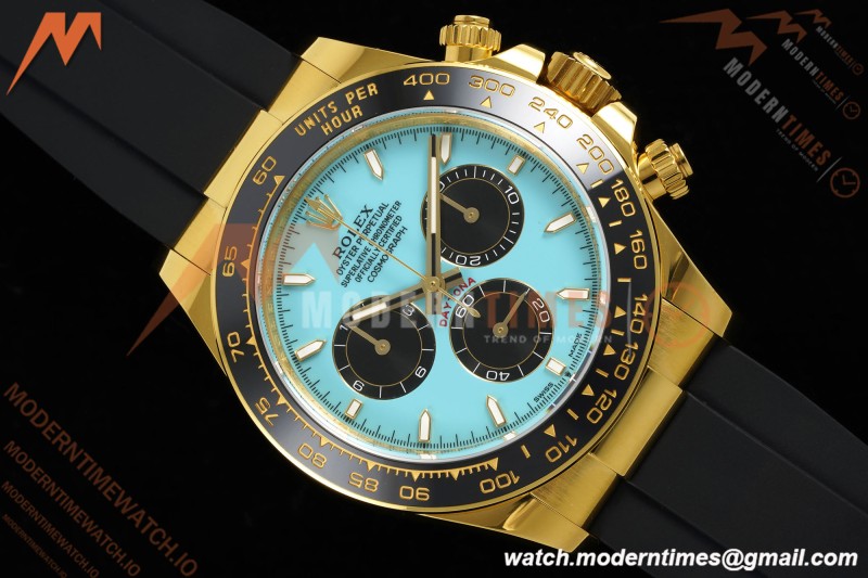 Rolex - Daytona 126518LN 40mm Gain Weight CER/YG/RU Blu/Blk Turquoise Dial APSF SH4131