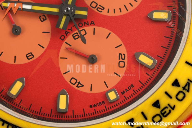 Rolex - Daytona DiW Volcano 40mm Yellow Carbon Fiber FC/NY Red Dial DIWF DD4801 | 롤렉스 - 데이토나 DiW 볼케이노 40mm 옐로우 카본 파이버 FC/NY 레드 다이얼 DIWF DD4801
