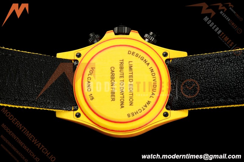 Rolex - Daytona DiW Volcano 40mm Yellow Carbon Fiber FC/NY Red Dial DIWF DD4801 | 롤렉스 - 데이토나 DiW 볼케이노 40mm 옐로우 카본 파이버 FC/NY 레드 다이얼 DIWF DD4801
