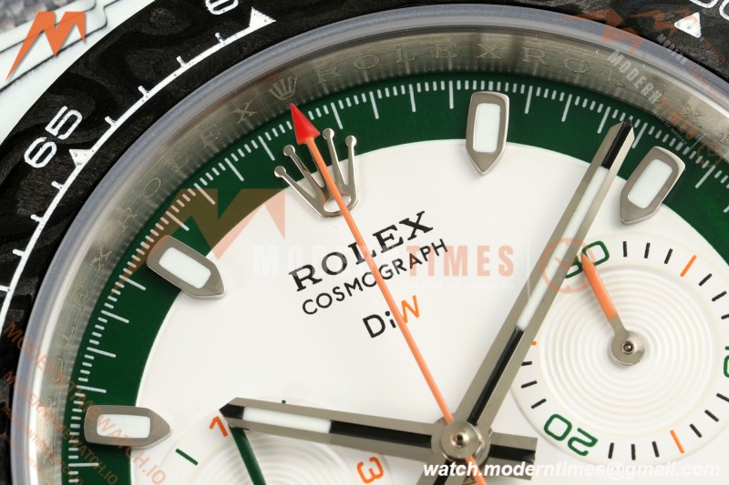 Rolex - Daytona 40mm DiW Alpine White Carbon Fiber FC/NY Green/White Dial DIWF DD4801 | 롤렉스 - 데이토나 40mm DIW 알파인 화이트 카본 파이버 FC/NY 그린/화이트 다이얼 DIWF DD4801