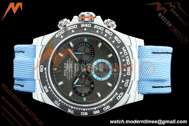 Rolex - Daytona 40mm DiW Racing Blue White Carbon Fiber FC/NY Black Dial N6F SA4130 | 롤렉스 - 데이토나 40mm DiW 레이싱 블루 화이트 카본 파이버 FC/NY 블랙 다이얼 N6F SA4130
