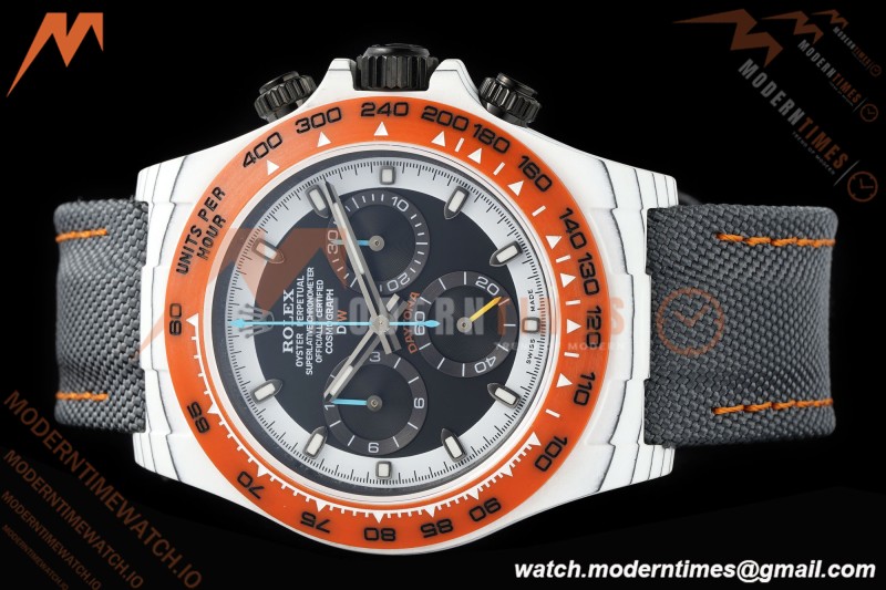 Rolex - Daytona 40mm DiW Ocellaris White Carbon Fiber FC/NY/ORN Black Dial N6F SA4130 | 롤렉스 - 데이토나 40mm DiW 오셀라리스 화이트 카본 파이버 FC/NY/ORN 블랙 다이얼 N6F SA4130