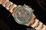 Rolex - Daytona Artisans De Genève “Poetry of Lights” RG/RG Emeralds Skeleton Dial ADGF SA4130 | 롤렉스 - 데이토나 아르티장 드 제네브 "빛의 시" RG/RG 에메랄드 스켈레톤 다이얼 ADGF SA4130