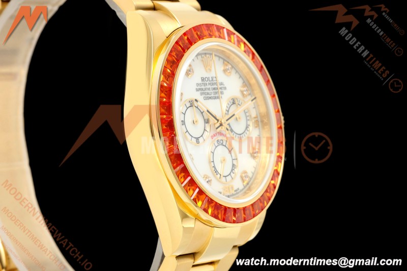 Rolex - Daytona 116578SACO 40mm YG/YG Wht/Mop/Dia Orange Crystal Sonic SA4130