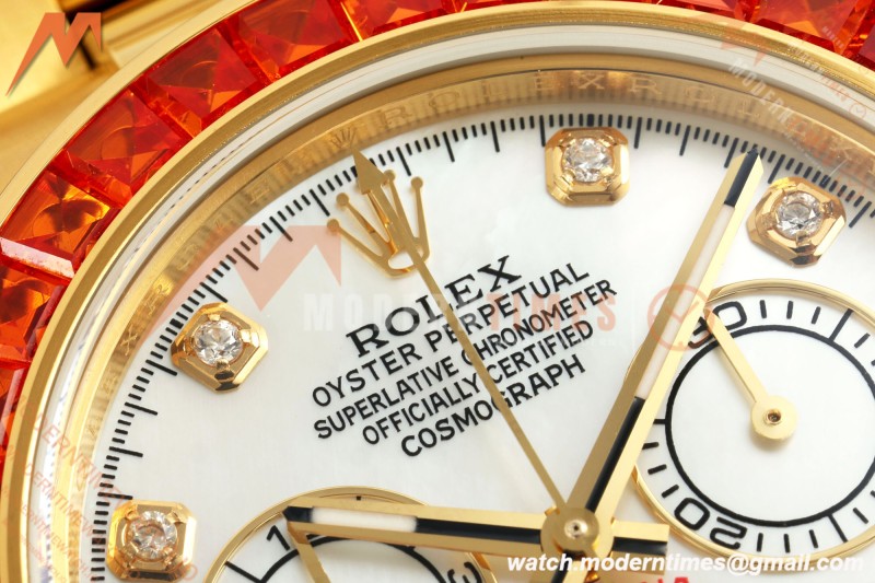 Rolex - Daytona 116578SACO 40mm YG/YG Wht/Mop/Dia Orange Crystal Sonic SA4130