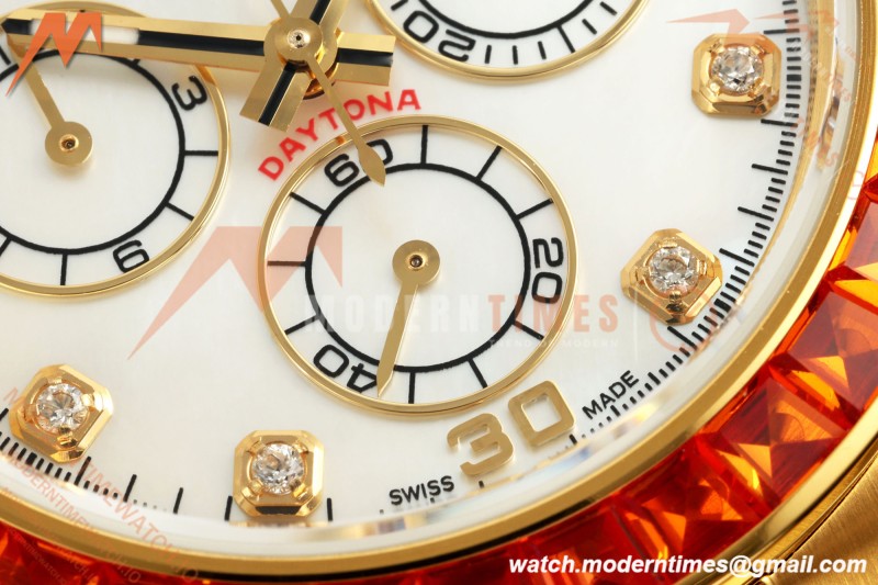 Rolex - Daytona 116578SACO 40mm YG/YG Wht/Mop/Dia Orange Crystal Sonic SA4130