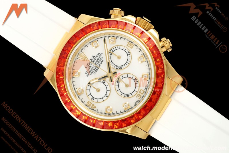 Rolex - Daytona 116578SACO 40mm YG/RU Wht/Mop/Dia Orange Crystal Sonic SA4130