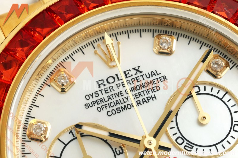 Rolex - Daytona 116578SACO 40mm YG/RU Wht/Mop/Dia Orange Crystal Sonic SA4130
