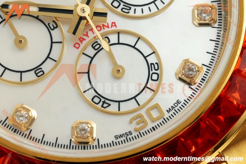 Rolex - Daytona 116578SACO 40mm YG/RU Wht/Mop/Dia Orange Crystal Sonic SA4130