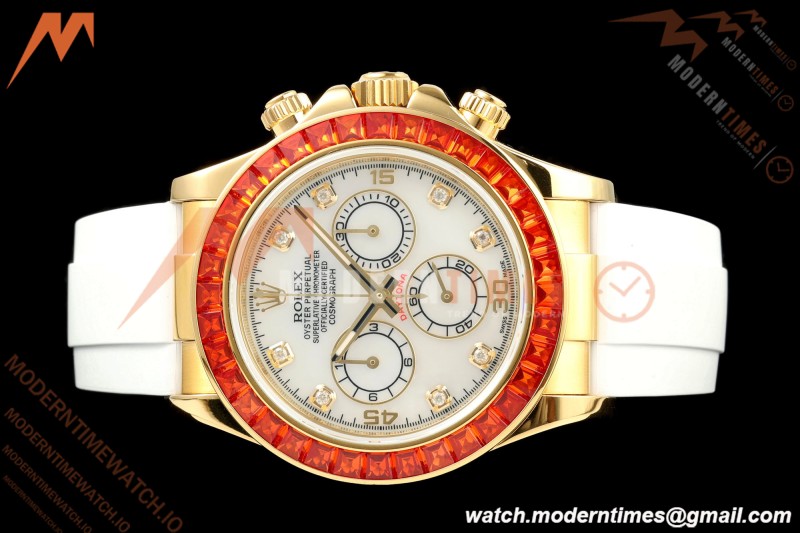Rolex - Daytona 116578SACO 40mm YG/RU Wht/Mop/Dia Orange Crystal Sonic SA4130