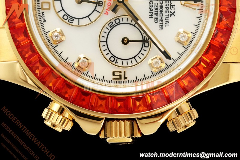 Rolex - Daytona 116578SACO 40mm YG/RU Wht/Mop/Dia Orange Crystal Sonic SA4130