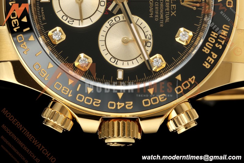 Rolex - Daytona 126518 40mm 904L Ceramic YG/RU Blk/Gold/Dia Clean SH4131