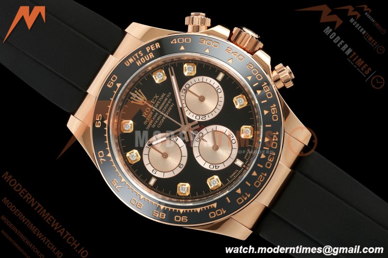 Rolex - Daytona 126515LN 40mm 904L Ceramic RG/RU Black/Dia ARF DD4131