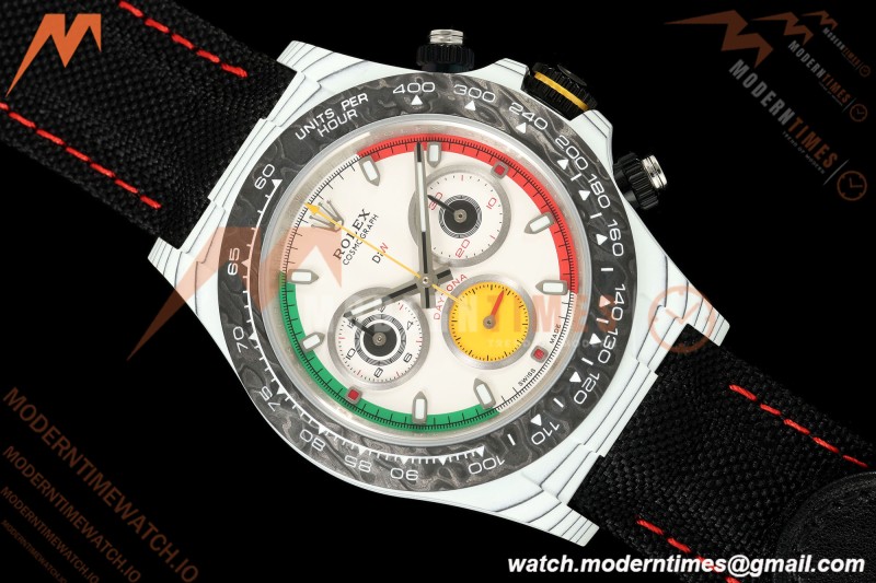 Rolex - Daytona 40mm DiW Ferrari Edition White Carbon Fiber FC/NY Red/Grn/Yelw White Dial DIWF DD4801
