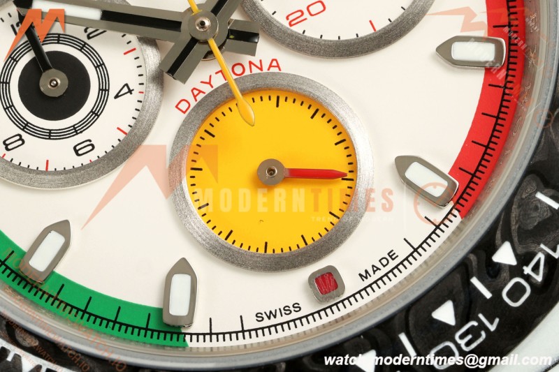 Rolex - Daytona 40mm DiW Ferrari Edition White Carbon Fiber FC/NY Red/Grn/Yelw White Dial DIWF DD4801