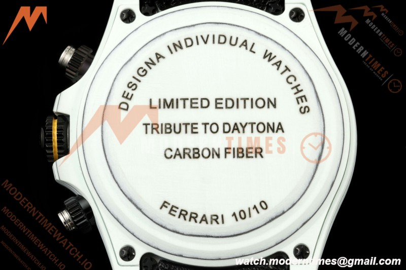 Rolex - Daytona 40mm DiW Ferrari Edition White Carbon Fiber FC/NY Red/Grn/Yelw White Dial DIWF DD4801