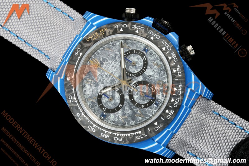 Rolex - Daytona 40mm DiW Liquid Titanium Dial Blue Carbon Fiber FC/NY Grey Arabic Dial DIWF DD4801