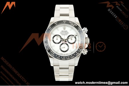 Rolex - Daytona 126500LN 40mm CER 904L SS/SS White Dial UFO UF4131 Free Sprung