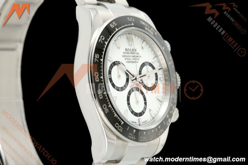 Rolex - Daytona 126500LN 40mm CER 904L SS/SS White Dial UFO UF4131 Free Sprung