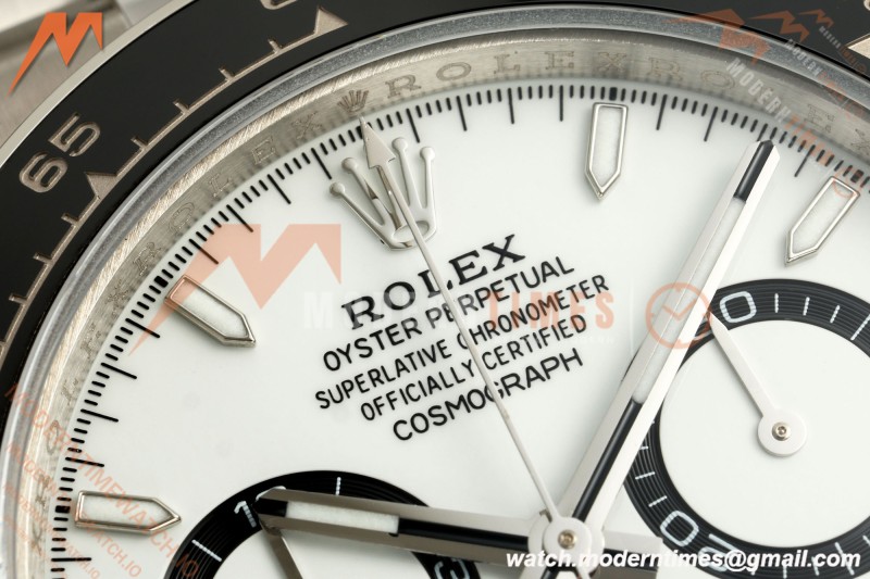 Rolex - Daytona 126500LN 40mm CER 904L SS/SS White Dial UFO UF4131 Free Sprung