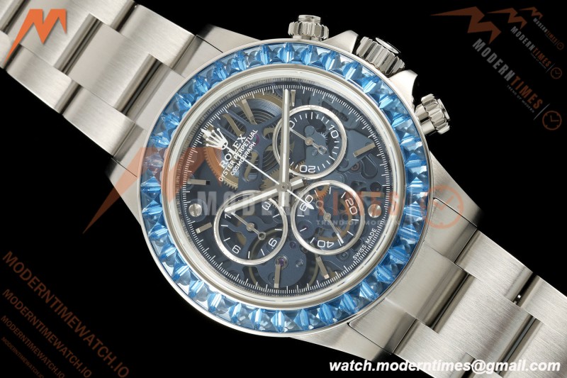 Rolex - Daytona 40mm Artisans De Genève Arolla Glacier SS/SS Blue Crystal Skeleton Dial Sonic DD4802