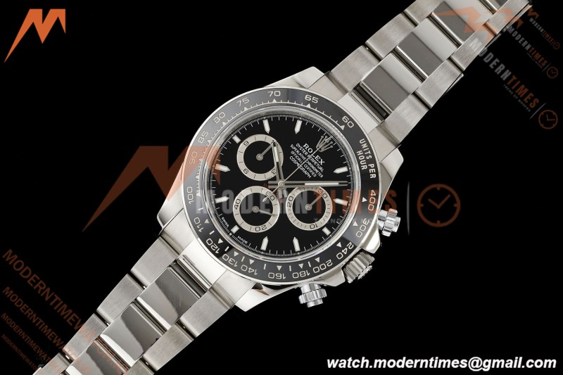 Rolex - Daytona 126500LN 40mm CER 904L SS/SS Black Dial UFO UF4131 Free Sprung