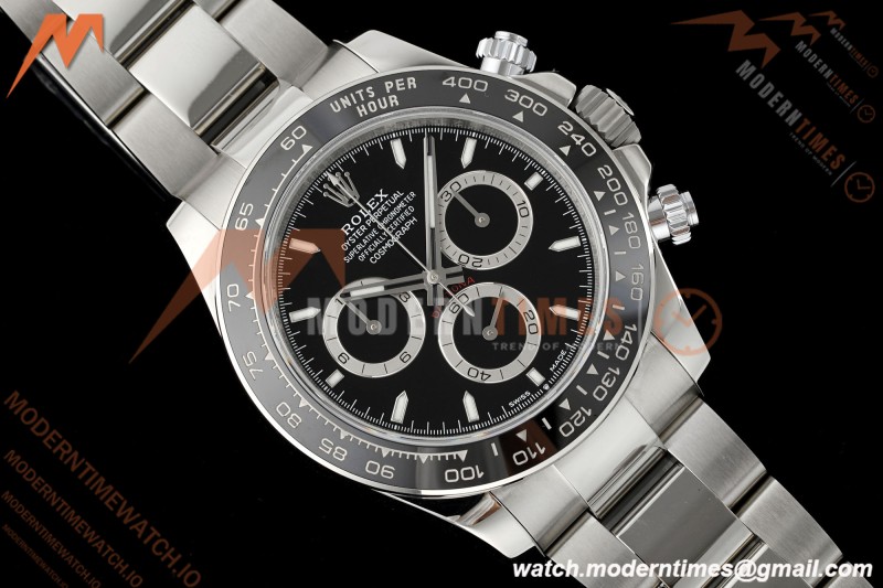 Rolex - Daytona 126500LN 40mm CER 904L SS/SS Black Dial UFO UF4131 Free Sprung