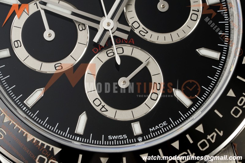 Rolex - Daytona 126500LN 40mm CER 904L SS/SS Black Dial UFO UF4131 Free Sprung