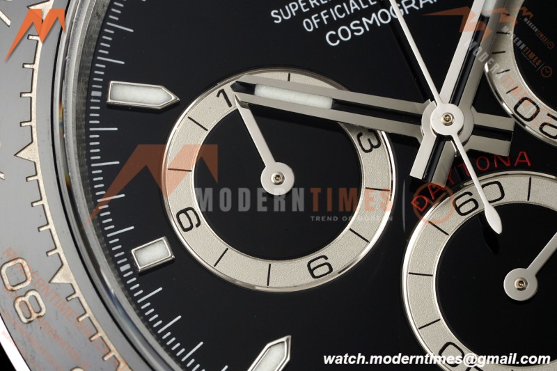Rolex - Daytona 126500LN 40mm CER 904L SS/SS Black Dial UFO UF4131 Free Sprung