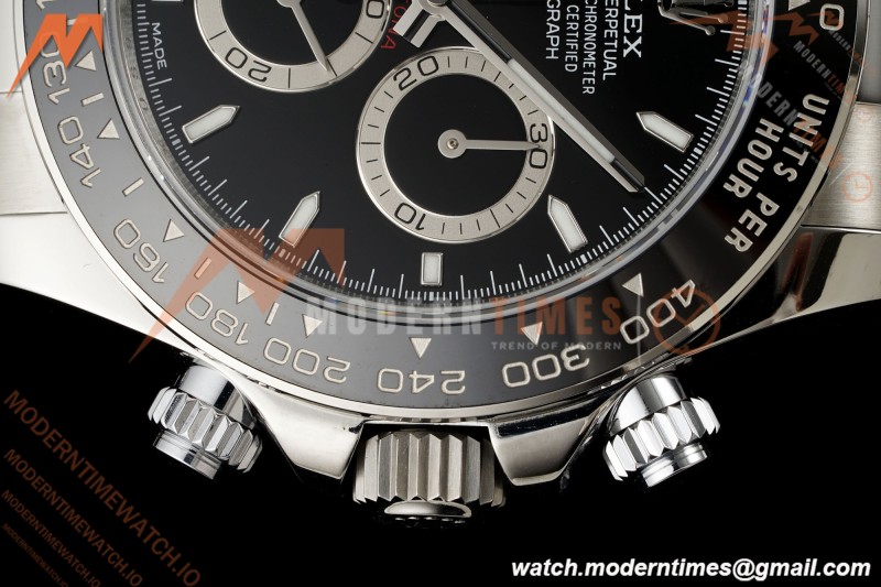 Rolex - Daytona 126500LN 40mm CER 904L SS/SS Black Dial UFO UF4131 Free Sprung