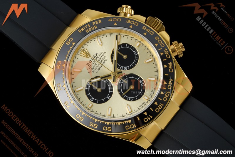 Rolex - Daytona 126518LN 40mm Gain Weight 904L Ceramic YG/RU Gold/Black UFO UF4131 Free Sprung