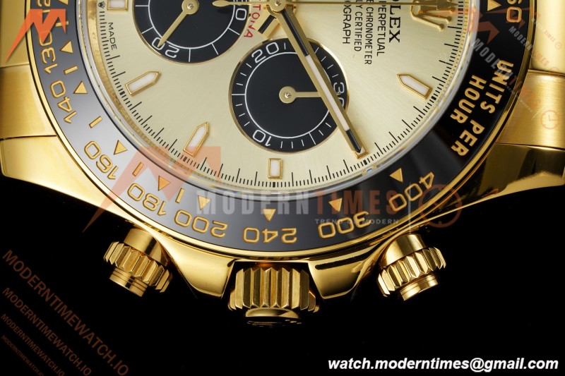 Rolex - Daytona 126518LN 40mm Gain Weight 904L Ceramic YG/RU Gold/Black UFO UF4131 Free Sprung