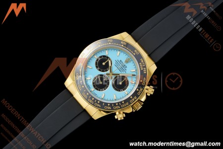 Rolex - Daytona 126518LN 40mm Gain Weight CER/YG/RU Blu/Blk Turquoise Dial UFO UF4131 Free Sprung | 롤렉스 데이토나 126518LN 40mm 게인 웨이트 CER/YG/RU 블루/블랙 터키석 다이얼 UFO UF4131 프리 스프링