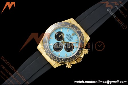 Rolex - Daytona 126518LN 40mm Gain Weight CER/YG/RU Blu/Blk Turquoise Dial UFO UF4131 Free Sprung